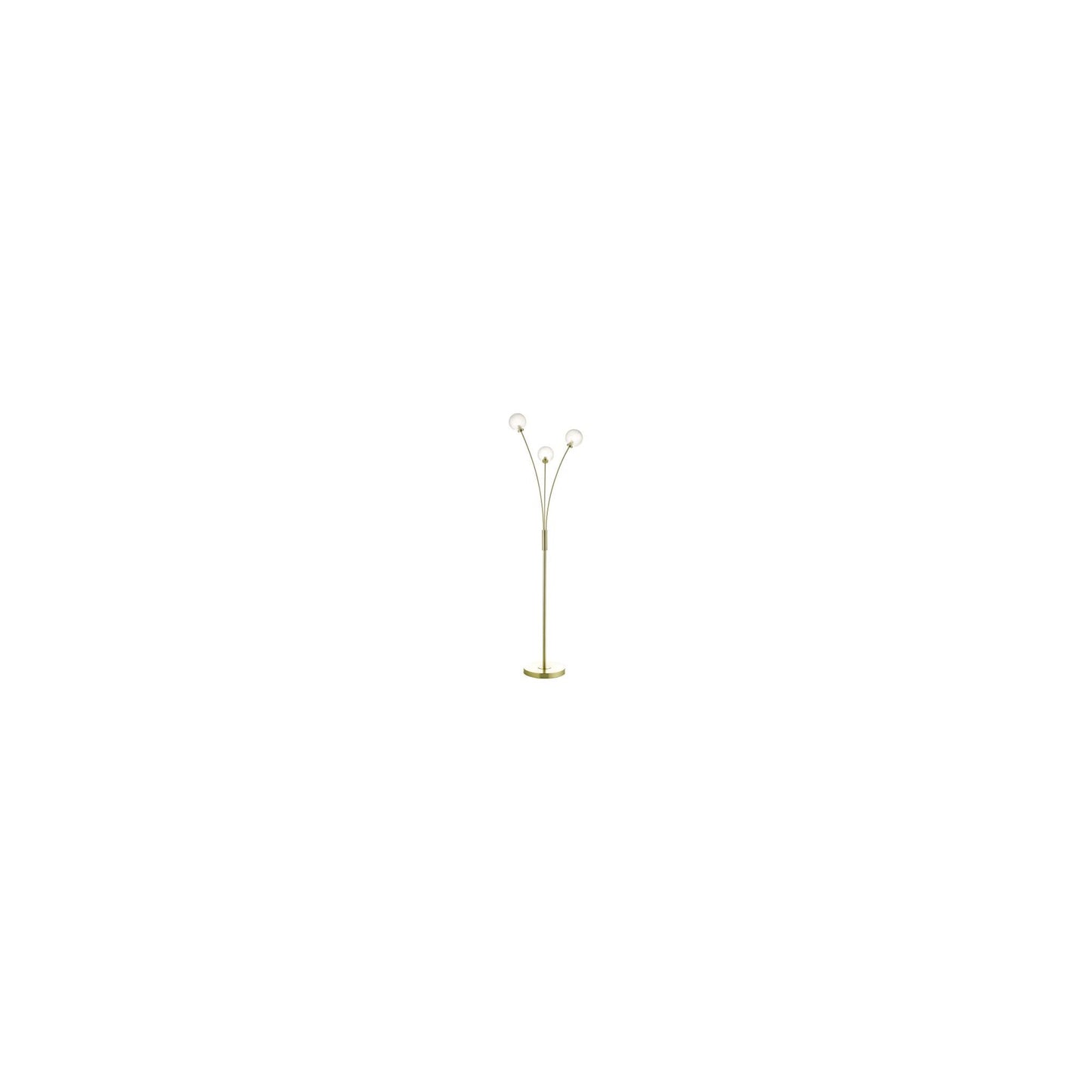 Avari 3-Light Floor Lamp Satin Brass with Clear Frosted Glass