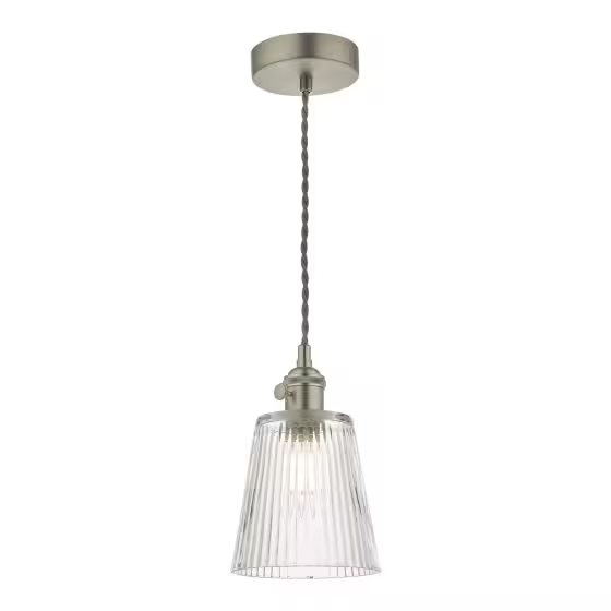 Hadano 1-Light Pendant Ribbed Glass