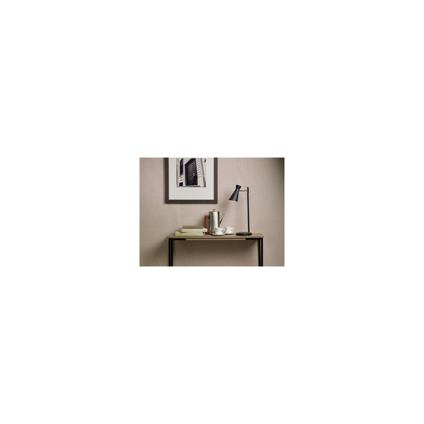 Ashworth Table Lamp Matt Black & Polished Chrome