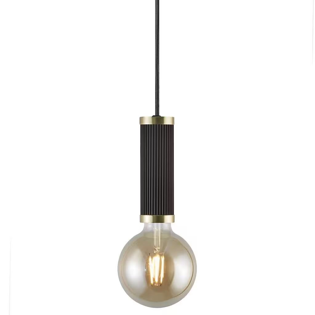 Galloway Single Pendant Black & Brass