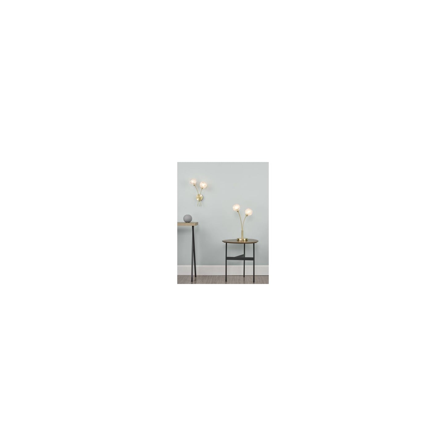 Avari 2-Light Table Lamp Satin Brass