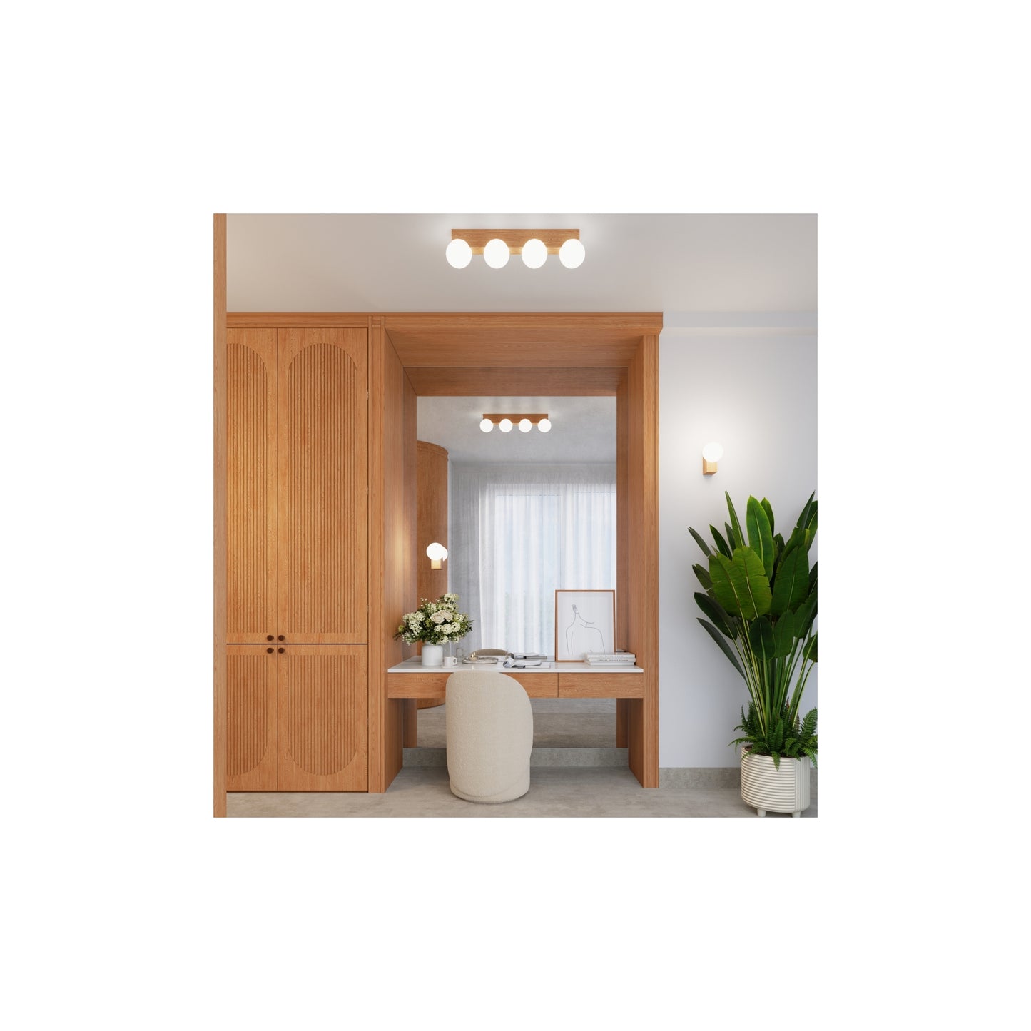 Bulbo Wall Light in Natural Wood