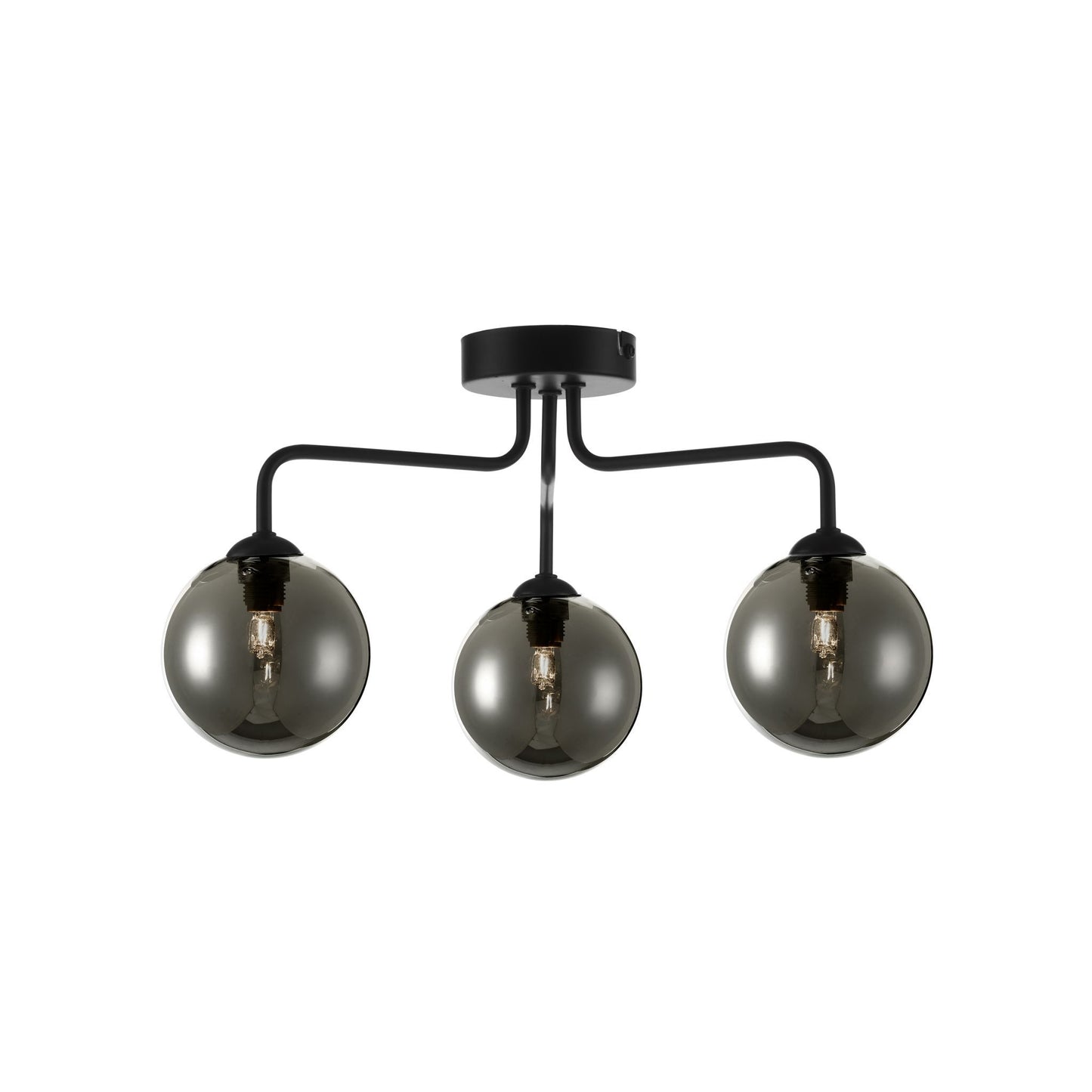 Feya 3-Light Semi Flush Matt Black