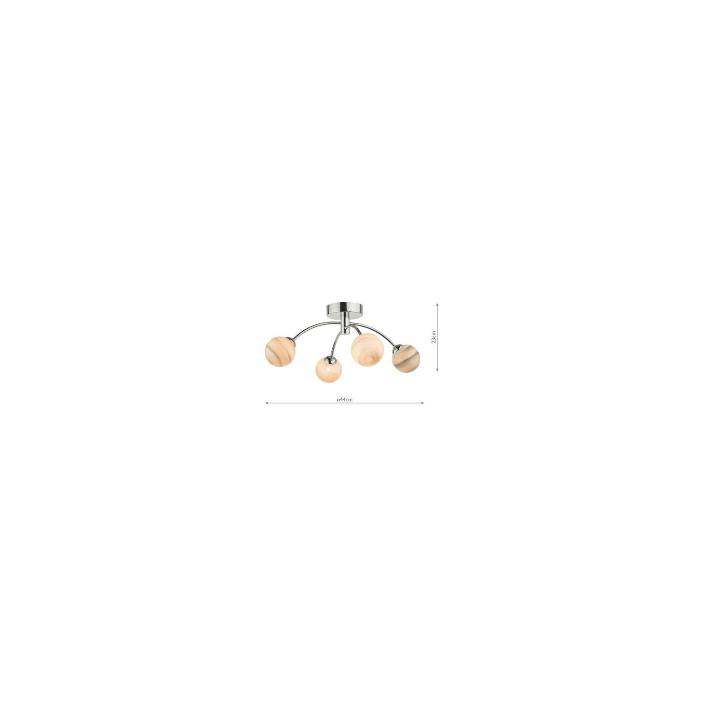 Izzy 4-Light Semi Flush Polished Chrome