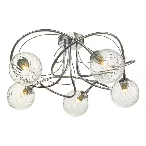 Onawa 5-Light Semi Flush Polished Chrome