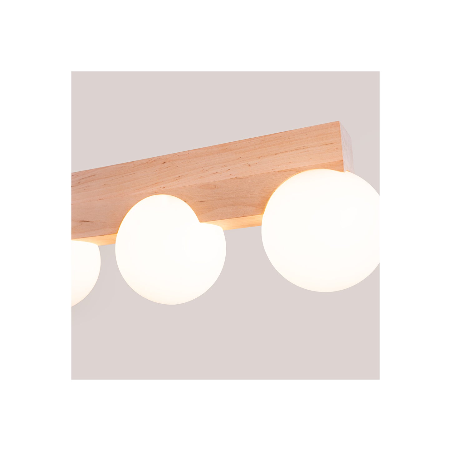 Bulbo 4 Ceiling Light in Natural Wood