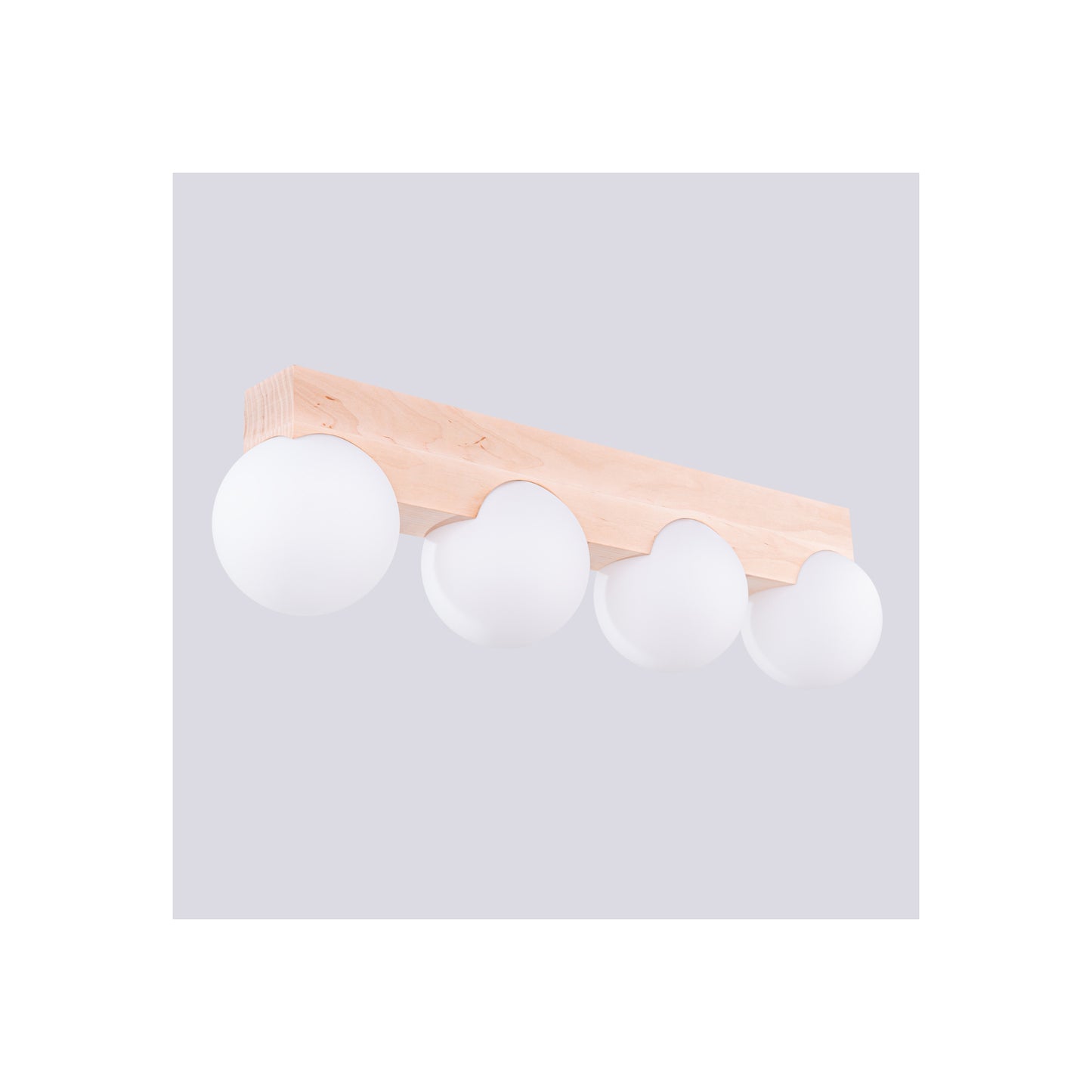 Bulbo 4 Ceiling Light in Natural Wood