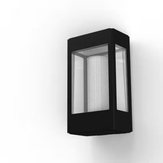 Tetra Model 1 Clear Glass E27 Wall Bracket with Extruded Aluminium Profile