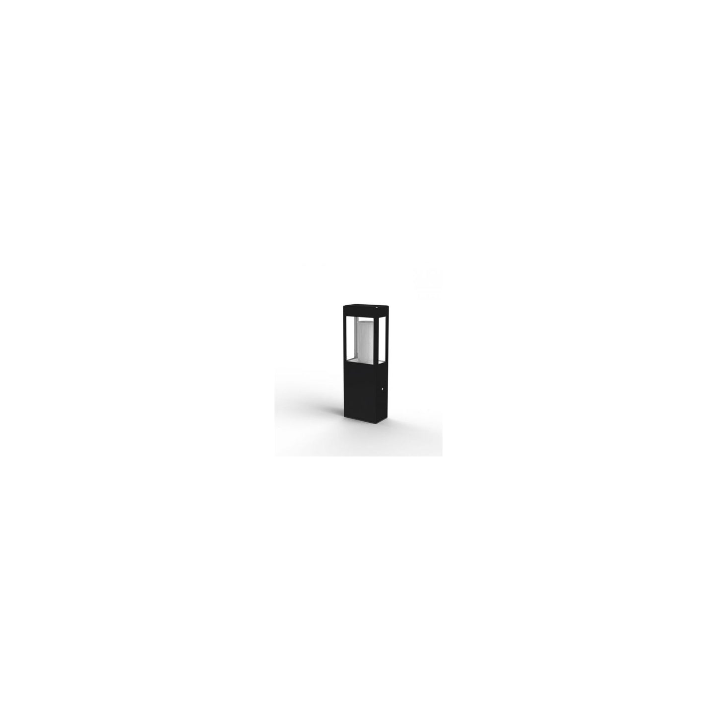 Tetra Small Clear Glass E27 Bollard with Extruded Aluminium Profile