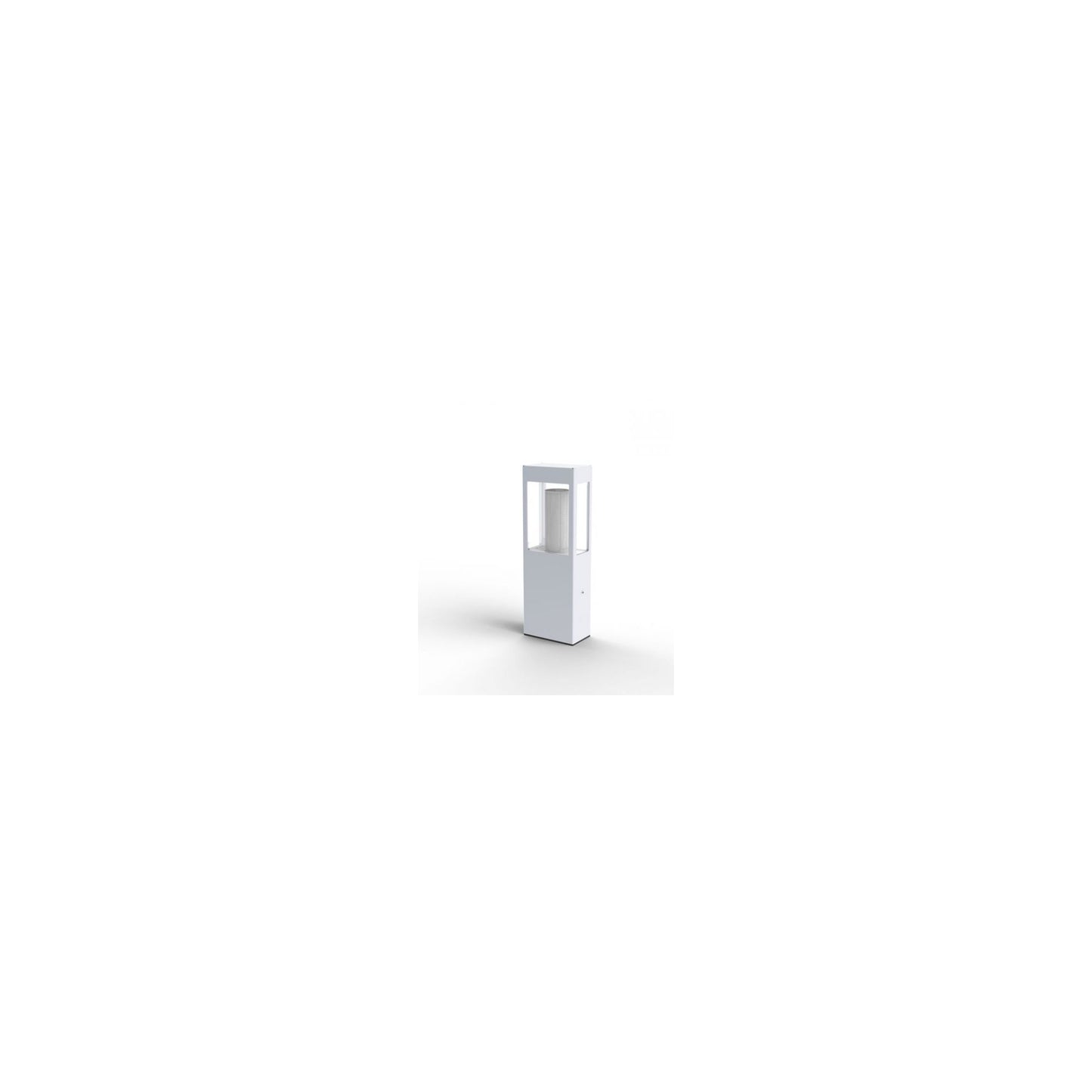 Tetra Small Clear Glass E27 Bollard with Extruded Aluminium Profile