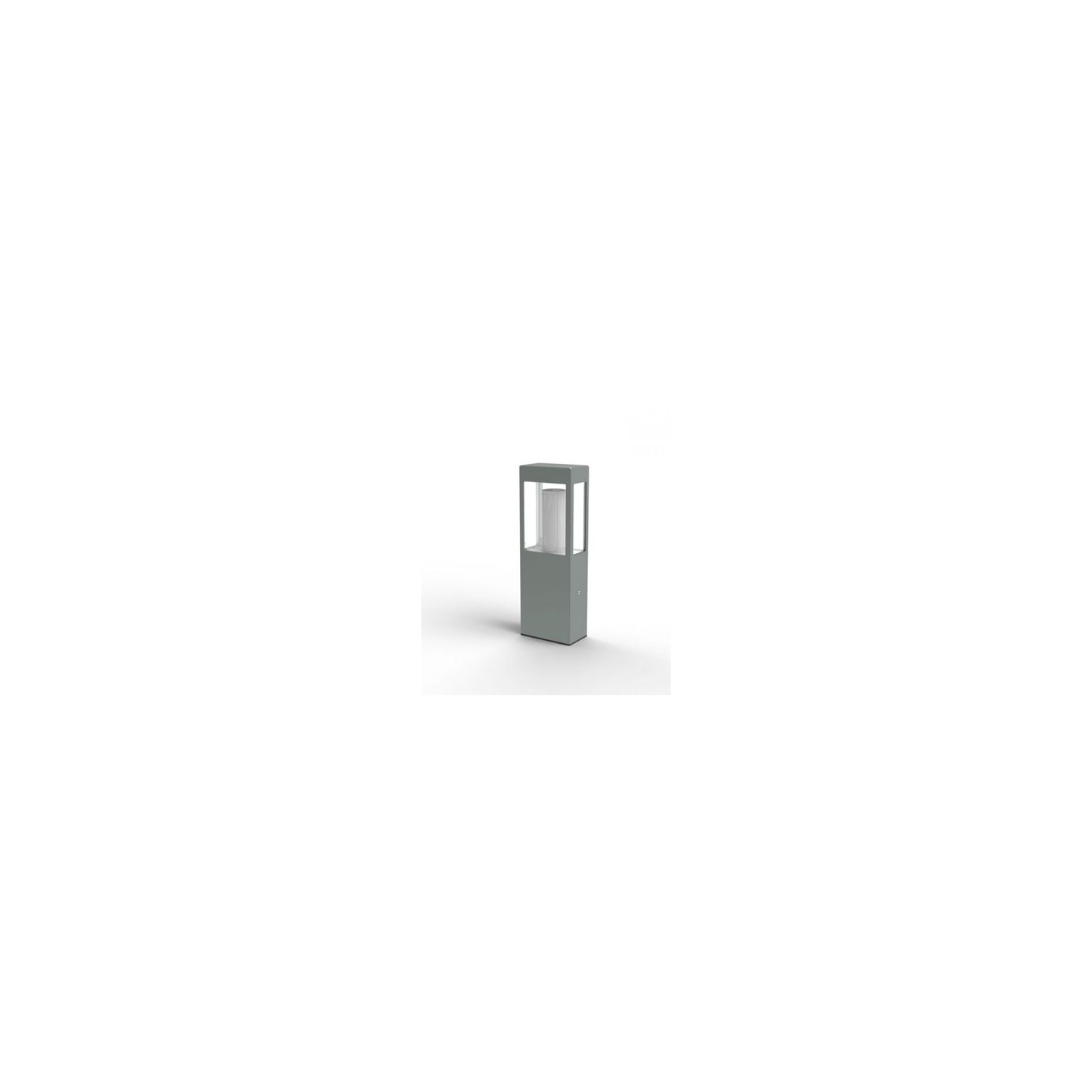 Tetra Small Clear Glass E27 Bollard with Extruded Aluminium Profile