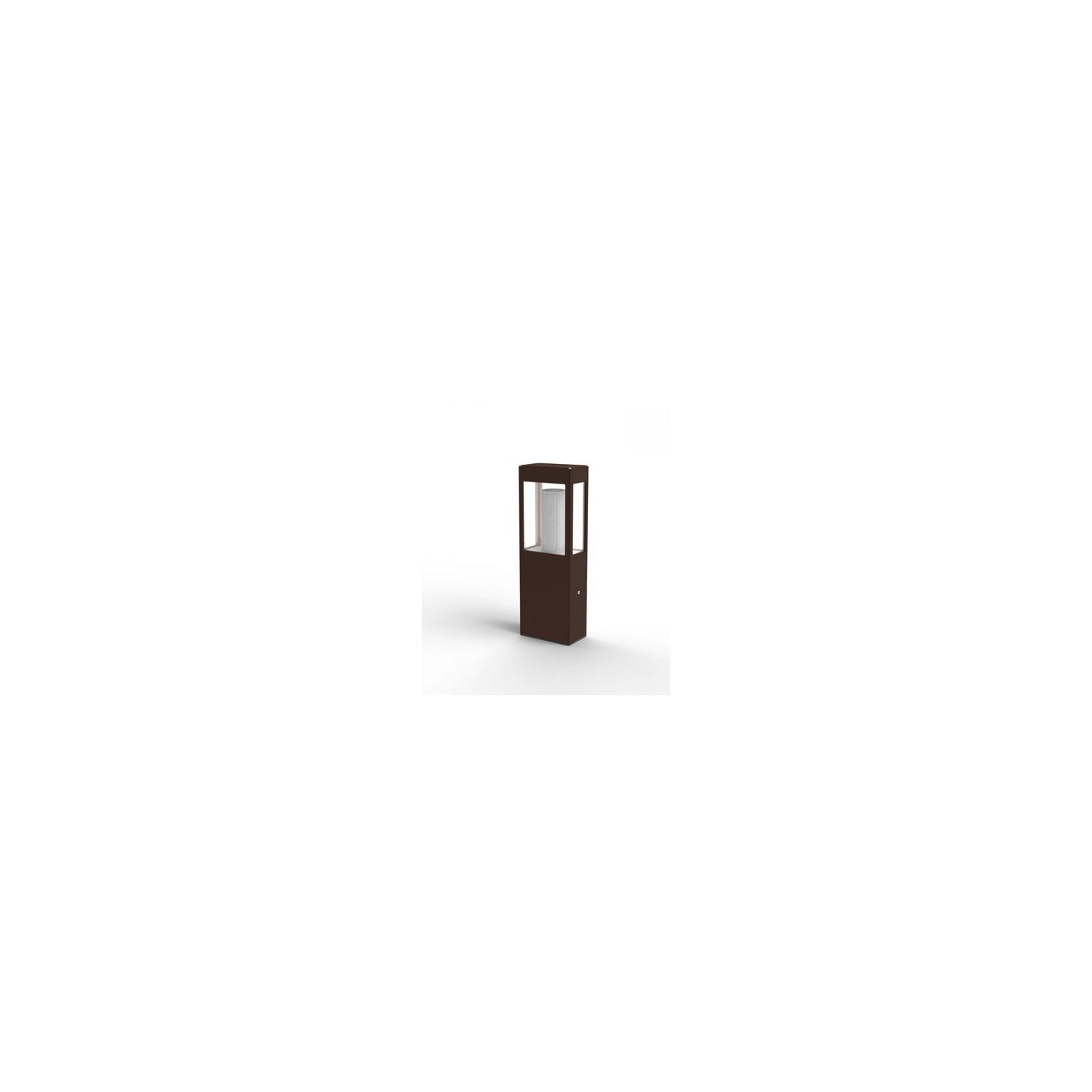 Tetra Small Clear Glass E27 Bollard with Extruded Aluminium Profile