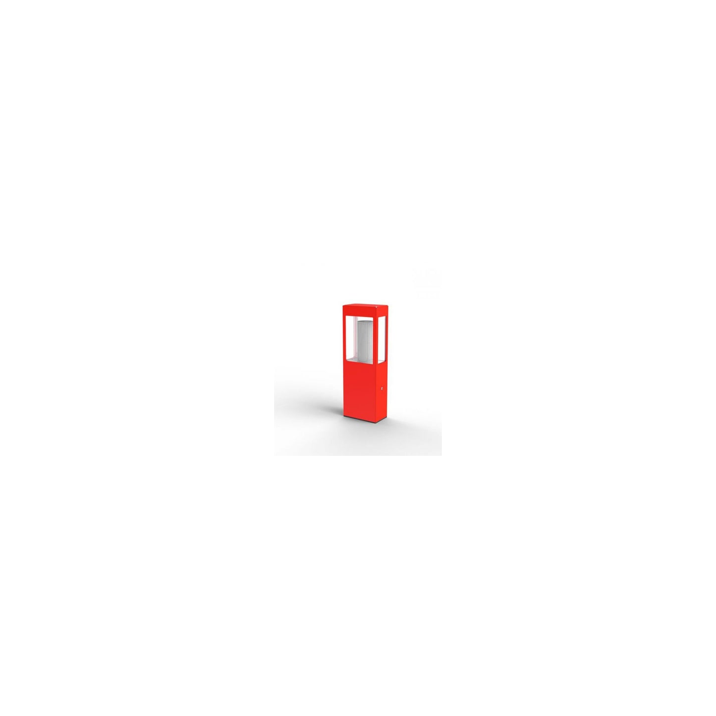 Tetra Small Clear Glass E27 Bollard with Extruded Aluminium Profile