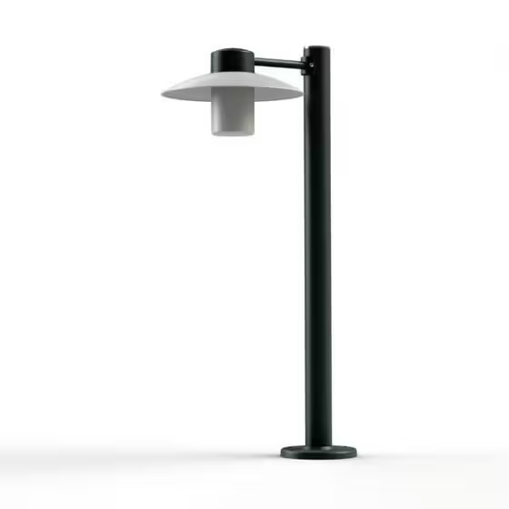 Aubanne Large Frosted Glass Bollard with Opal Polycarbonate Reflector