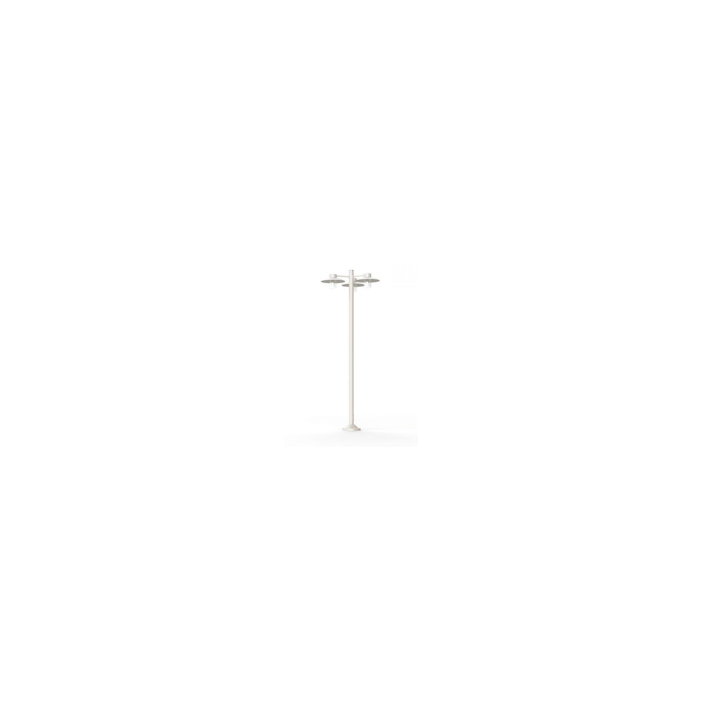 Aubanne Large Three-Arm Frosted Glass Lamp Post with Opal Polycarbonate Reflector