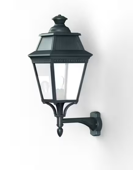 Avenue 3 Clear Glass Upwards Wall Bracket with Four-Sided Lantern