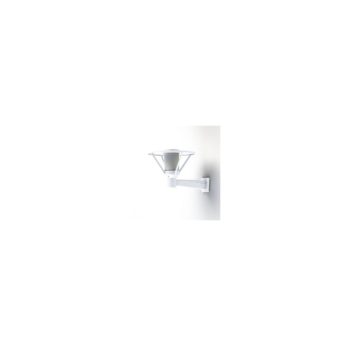 Bermude Frosted Glass Upwards Wall Bracket with White Reflector