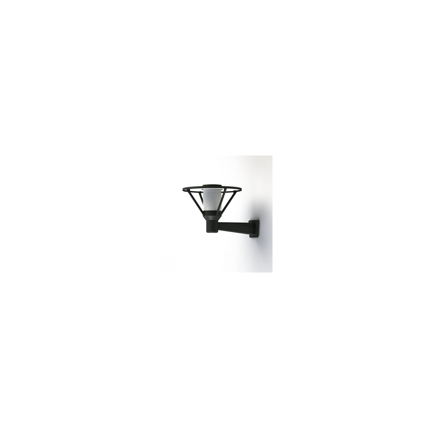 Bermude Frosted Glass Upwards Wall Bracket with White Reflector