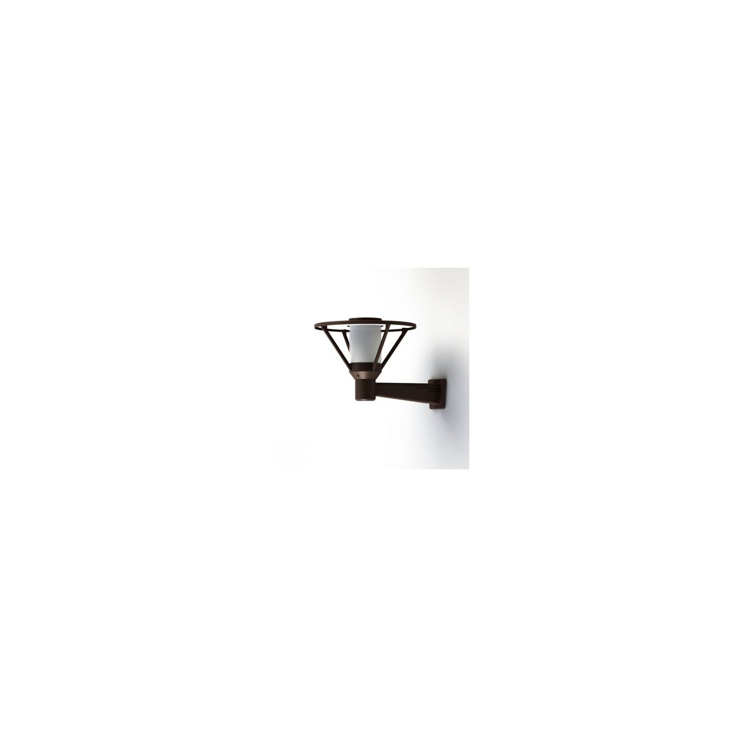 Bermude Frosted Glass Upwards Wall Bracket with White Reflector