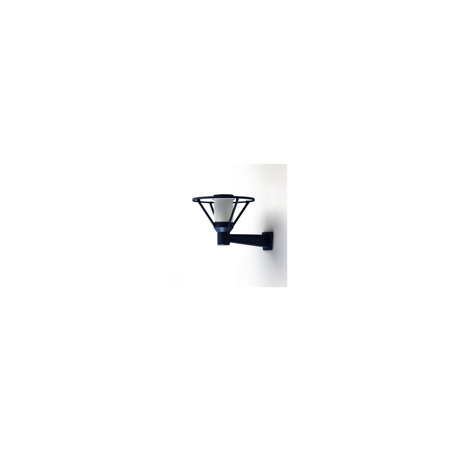 Bermude Frosted Glass Upwards Wall Bracket with White Reflector