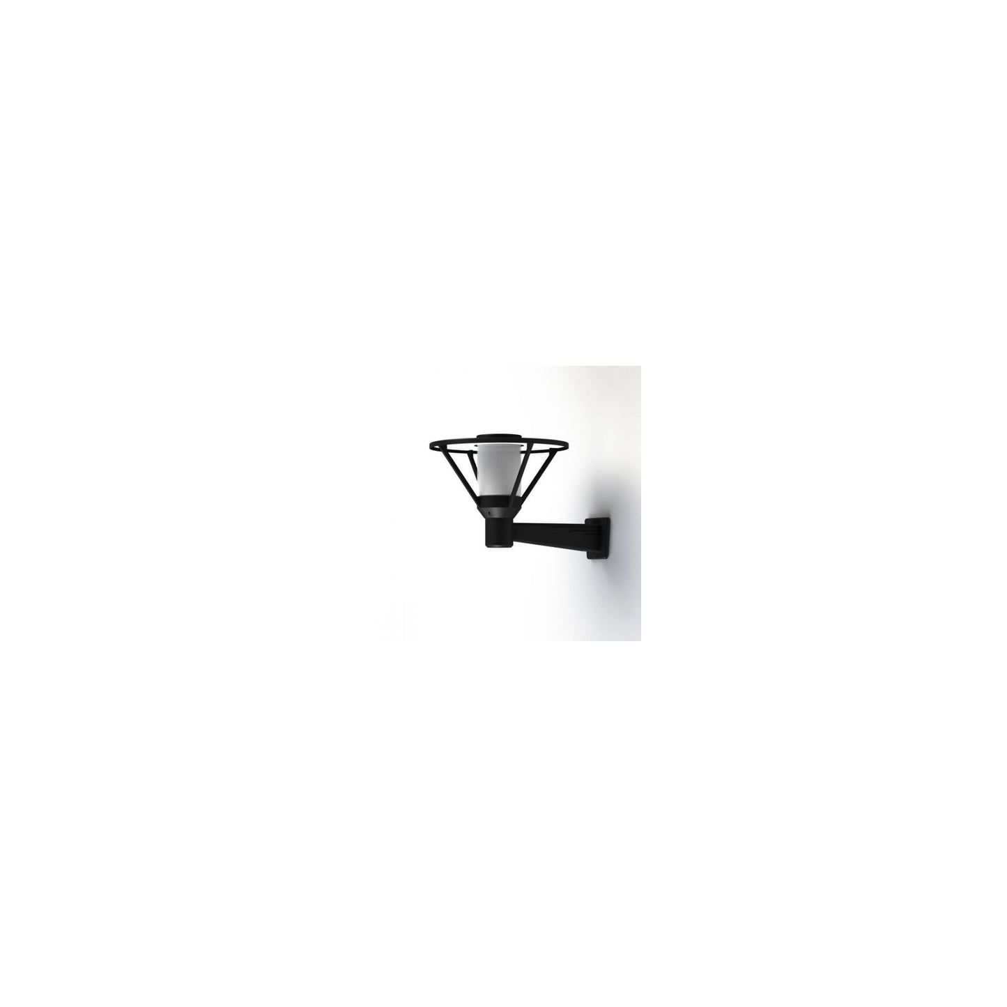 Bermude Frosted Glass Upwards Wall Bracket with White Reflector