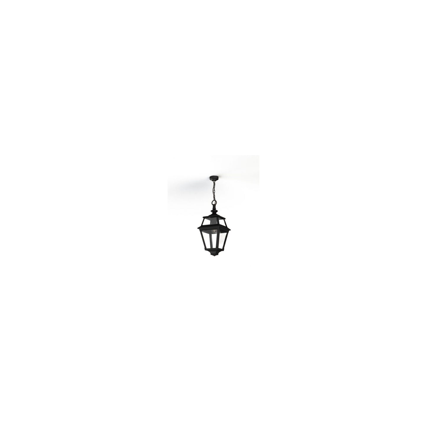Place Des Vosges 2 Clear Glass Chain Pendant with Four-Sided Lantern
