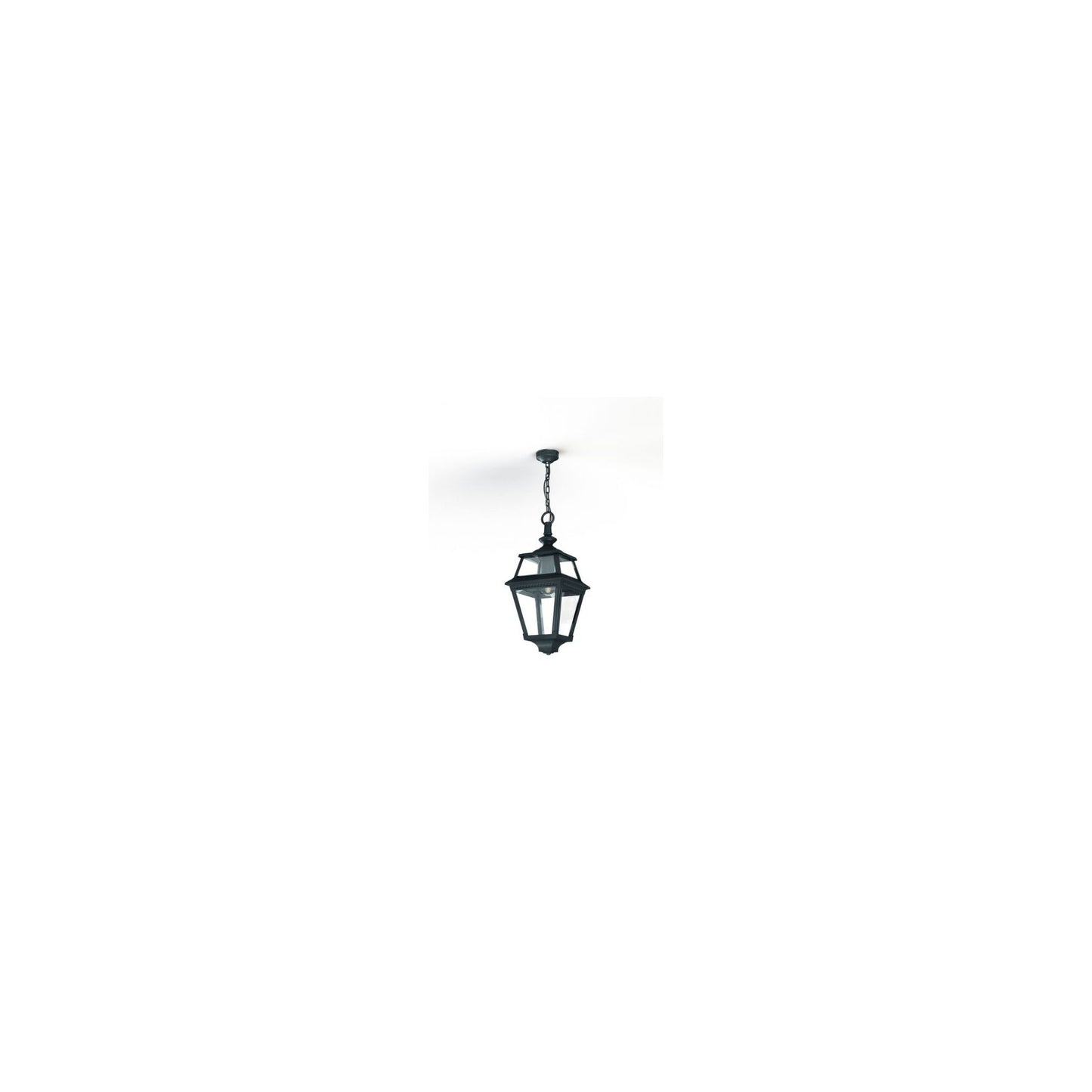 Place Des Vosges 2 Clear Glass Chain Pendant with Four-Sided Lantern