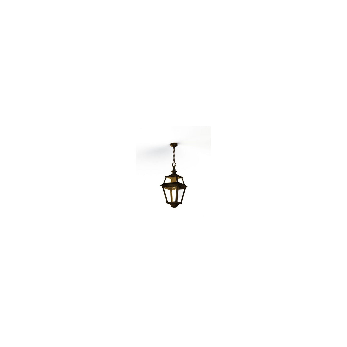 Place Des Vosges 2 Clear Glass Chain Pendant with Four-Sided Lantern