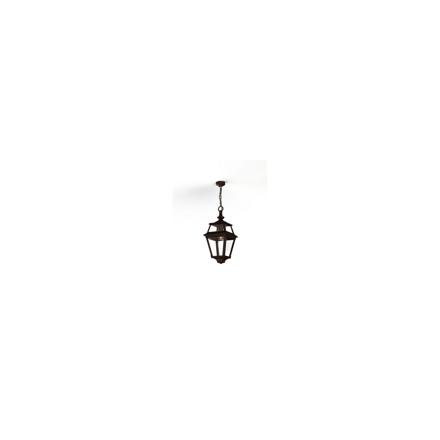 Place Des Vosges 2 Clear Glass Chain Pendant with Four-Sided Lantern