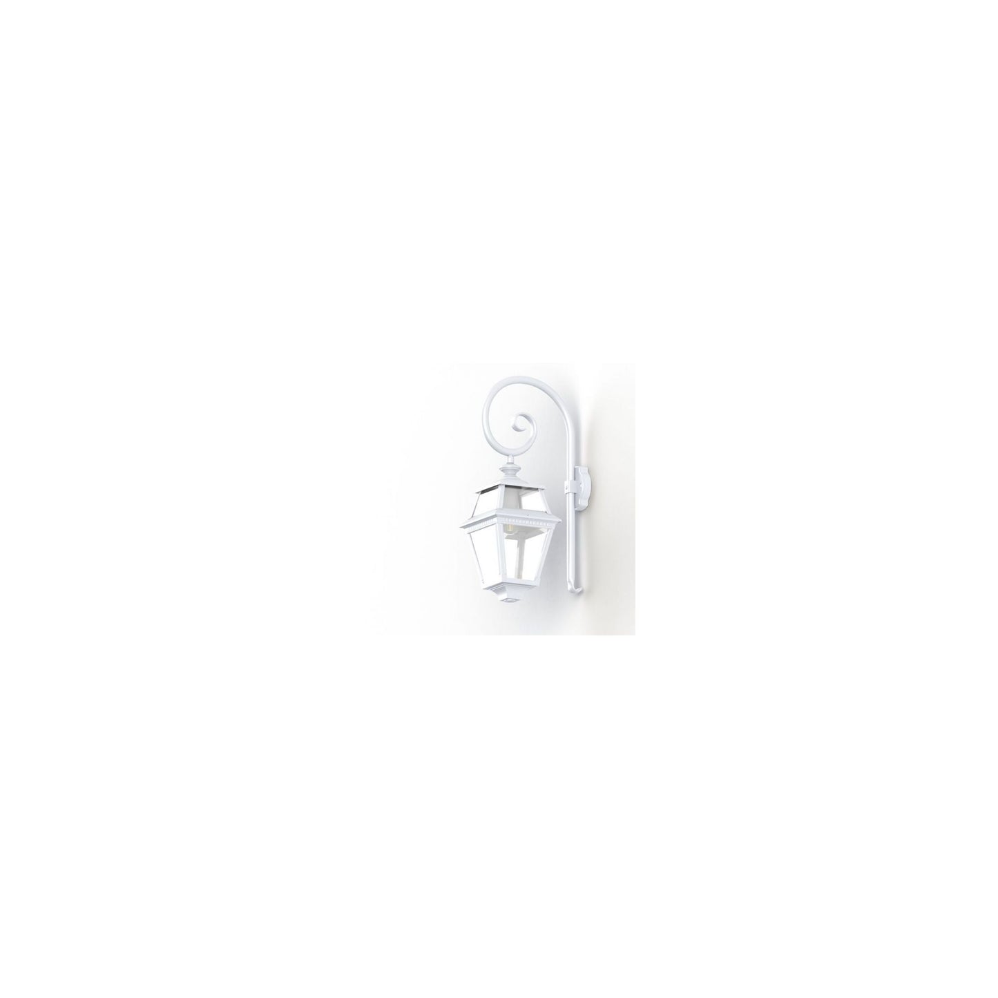 Place Des Vosges 2 Clear Glass Swan Neck Wall Bracket with Four-Sided Lantern