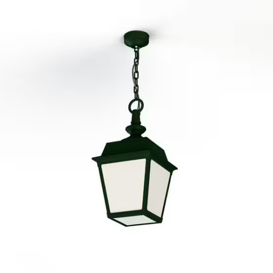 Place Des Vosges 1 Tradition Frosted Glass Chain Pendant with Four-Sided Lantern