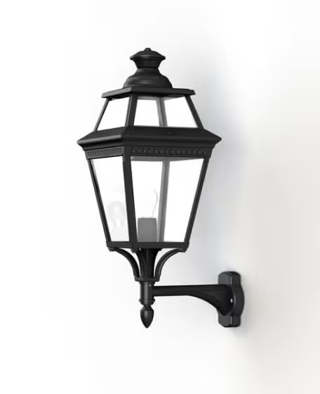 Place Des Vosges 3 Clear Glass Upwards Wall Bracket with Four-Sided Lantern