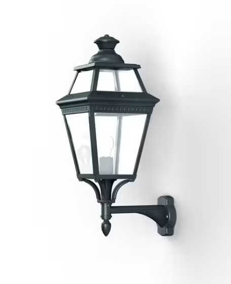 Place Des Vosges 3 Clear Glass Upwards Wall Bracket with Four-Sided Lantern