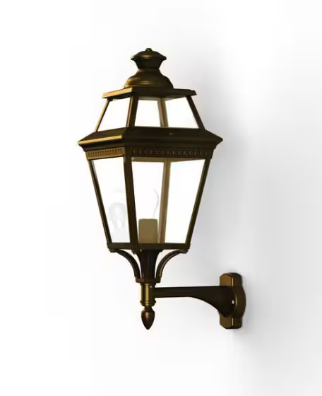 Place Des Vosges 3 Clear Glass Upwards Wall Bracket with Four-Sided Lantern