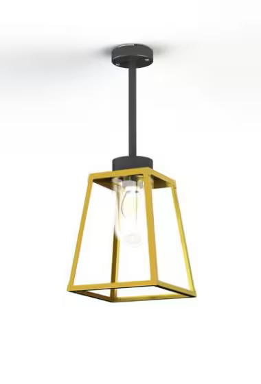 Lampiok Model 2 Small Clear Glass Lantern with minimalist lines style frame