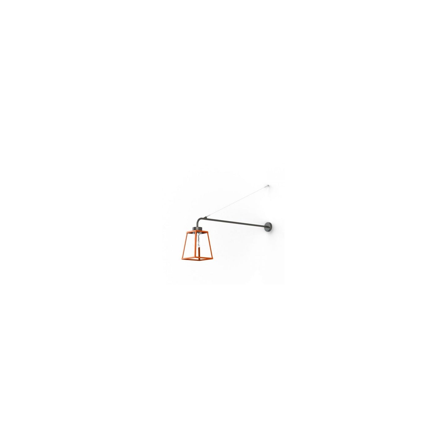 Lampiok Model 6 Extended Wall Bracket Clear Glass Lantern with minimalist lines style frame