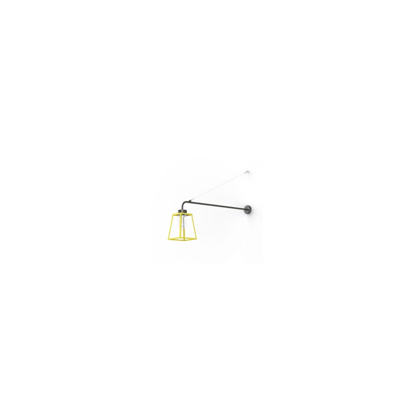 Lampiok Model 6 Extended Wall Bracket Clear Glass Lantern with minimalist lines style frame