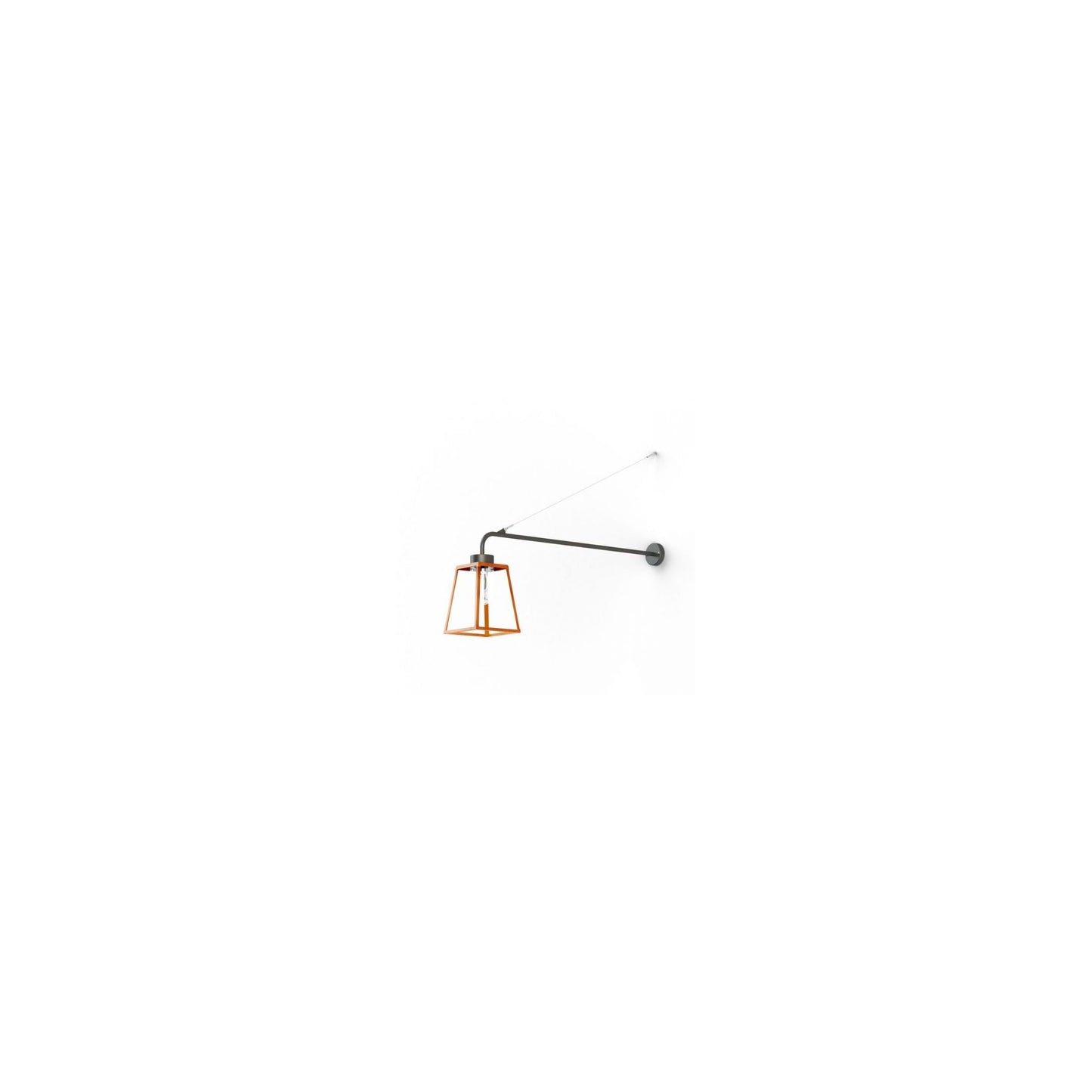 Lampiok Model 6 Extended Wall Bracket Clear Glass Lantern with minimalist lines style frame