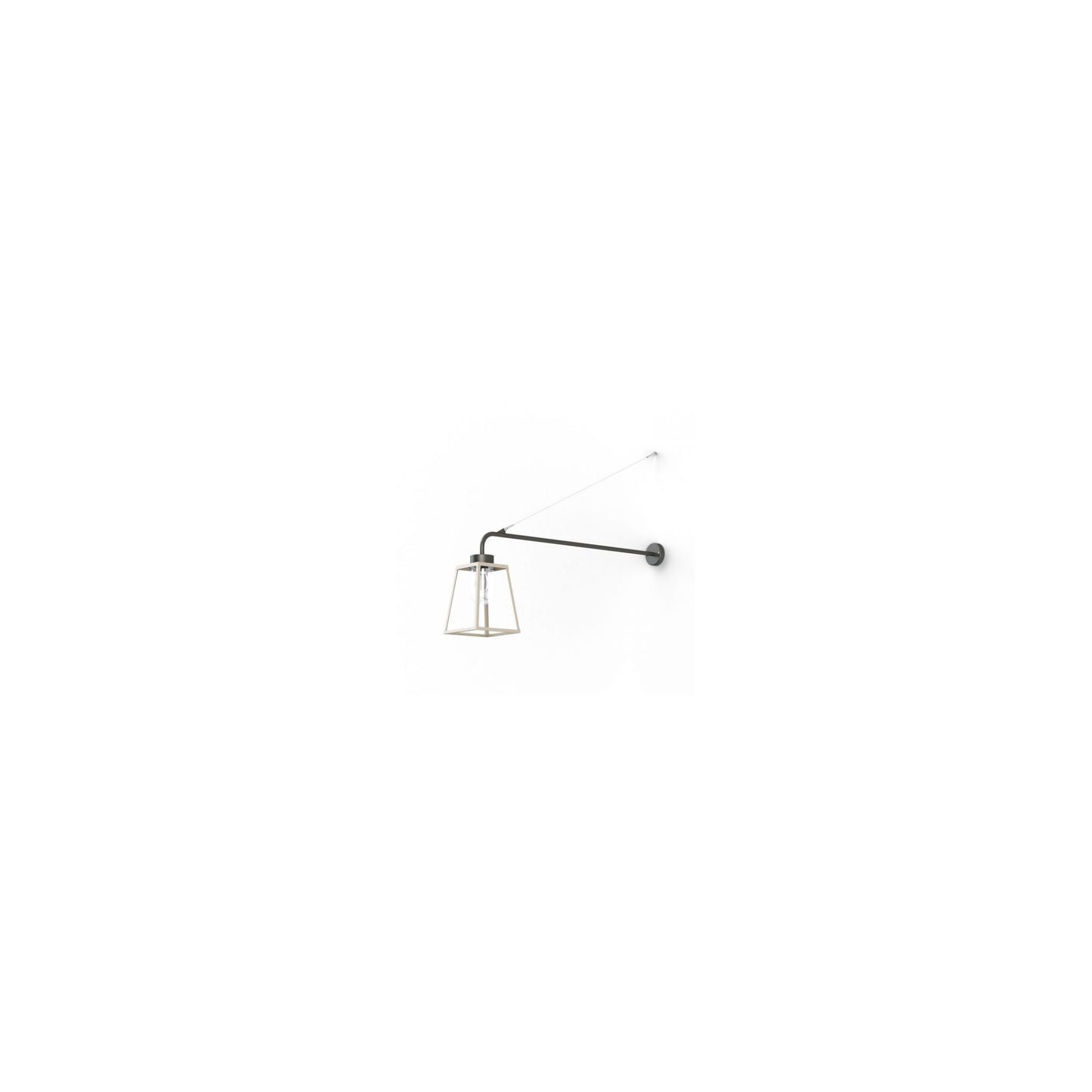 Lampiok Model 6 Extended Wall Bracket Clear Glass Lantern with minimalist lines style frame