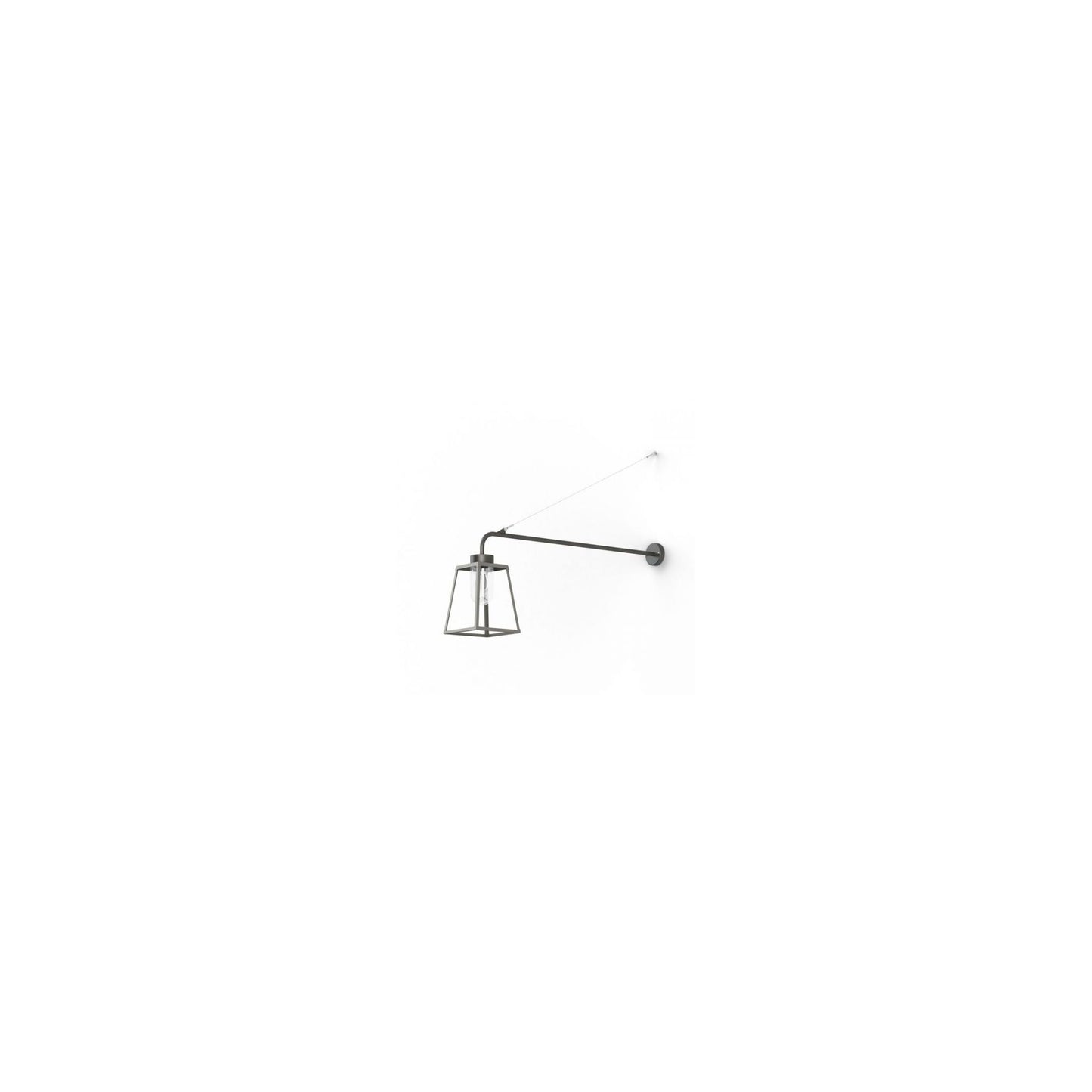 Lampiok Model 6 Extended Wall Bracket Clear Glass Lantern with minimalist lines style frame
