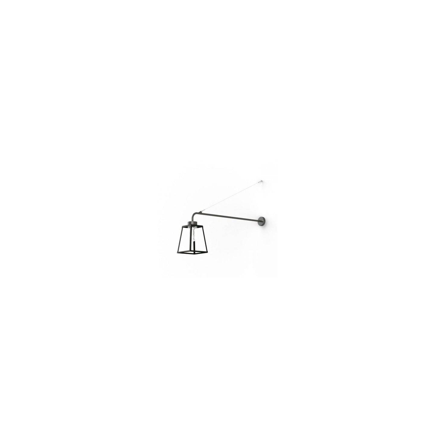 Lampiok Model 6 Extended Wall Bracket Clear Glass Lantern with minimalist lines style frame