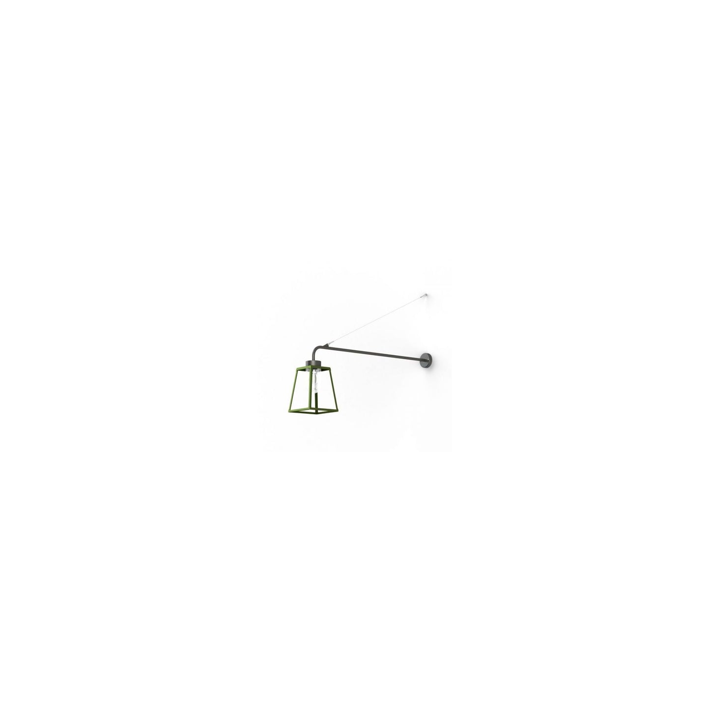 Lampiok Model 6 Extended Wall Bracket Clear Glass Lantern with minimalist lines style frame
