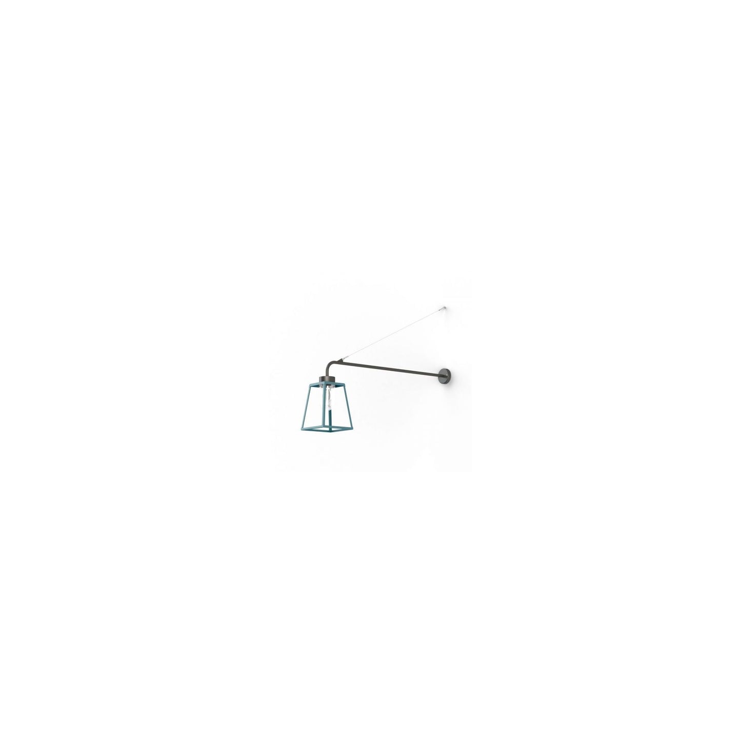 Lampiok Model 6 Extended Wall Bracket Clear Glass Lantern with minimalist lines style frame