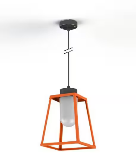 Lampiok Model 4 Large Frosted Glass Lantern with minimalist lines style frame
