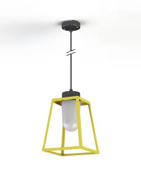 Lampiok Model 4 Large Frosted Glass Lantern with minimalist lines style frame