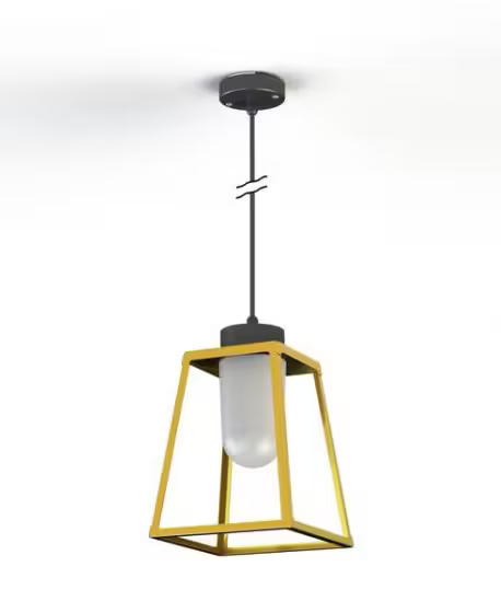 Lampiok Model 4 Large Frosted Glass Lantern with minimalist lines style frame