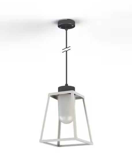 Lampiok Model 4 Large Frosted Glass Lantern with minimalist lines style frame