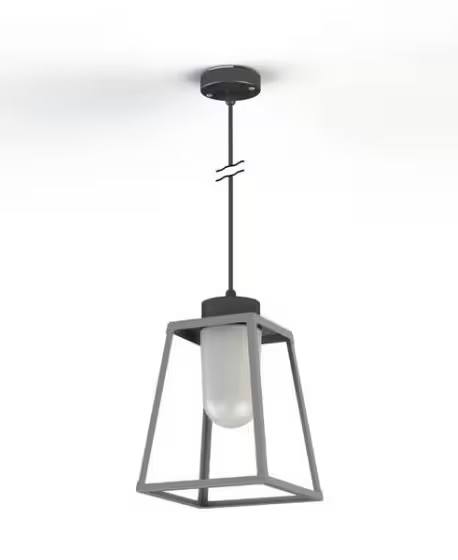 Lampiok Model 4 Large Frosted Glass Lantern with minimalist lines style frame