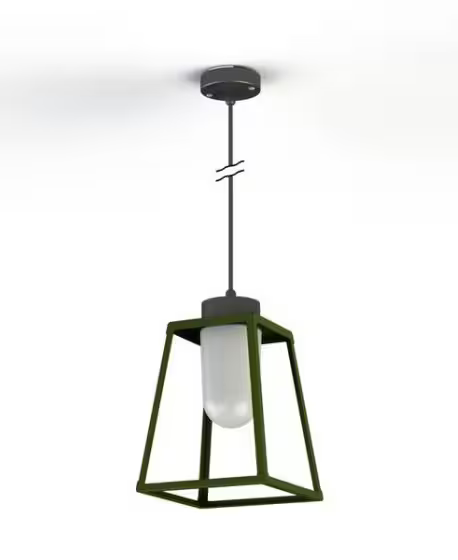 Lampiok Model 4 Large Frosted Glass Lantern with minimalist lines style frame