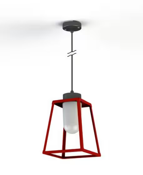 Lampiok Model 4 Large Frosted Glass Lantern with minimalist lines style frame